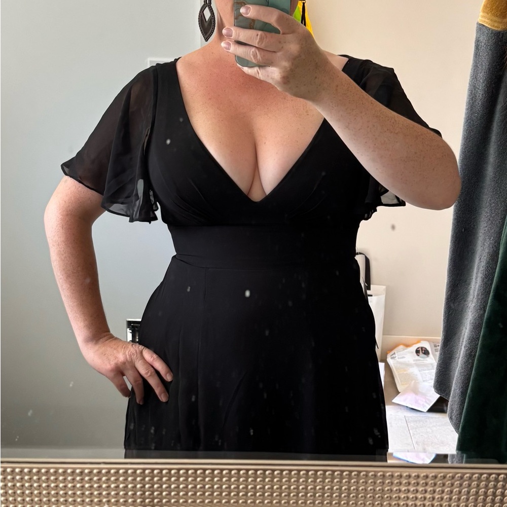 Like New Azazie Black Bridesmaid Dress